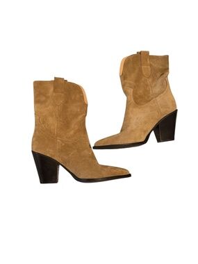Dolce Vita Jetro Suede Ankle Boots Khaki Western Booties Size 10 NWOT